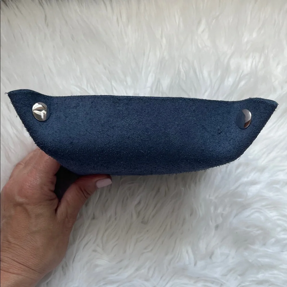 New Leather Catchall Tray, Valet Tray, in Deep Navy